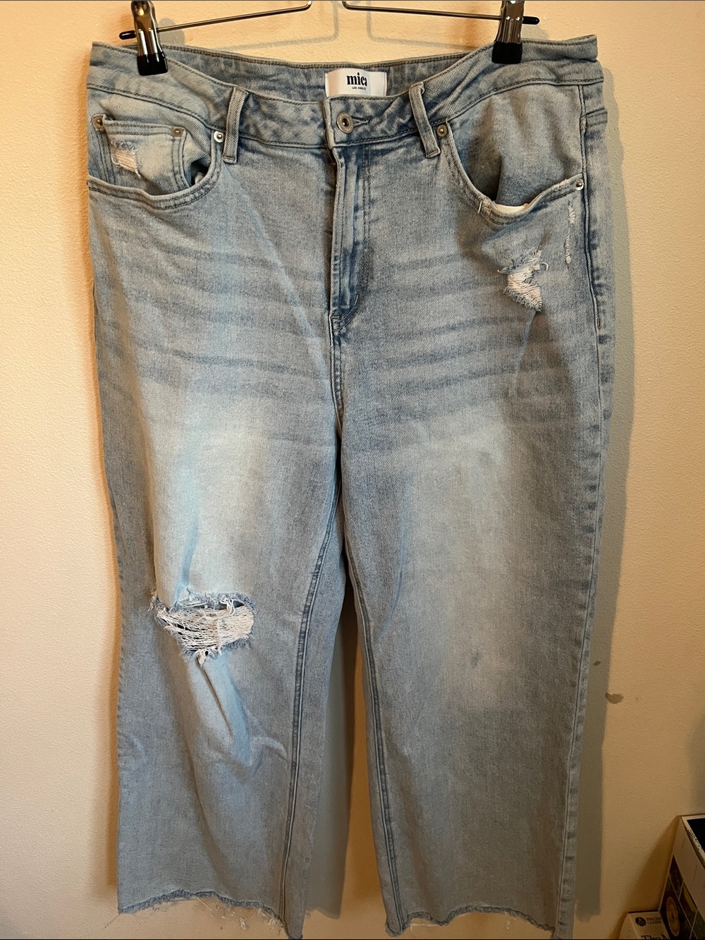 Mica Los Angeles light-wash wide-leg denim jeans size 14W